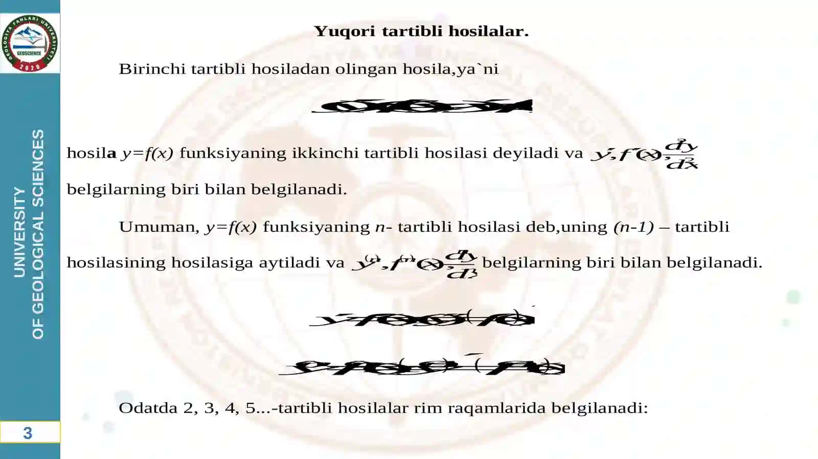 ГЕОЛОГИЯ ФАНЛАРИ УНИВЕРСИТЕТИ 3