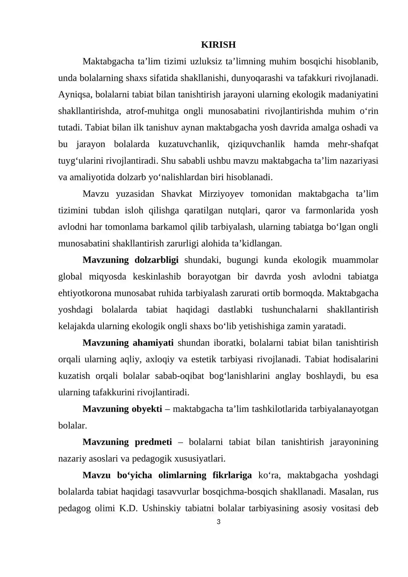 MAKTABGACHA TA'LIMDA BOLALARNI TABIAT BILAN TANISHTIRISHNING NAZARIY ASOSLARI VA TABIAT HAQIDA TUSHUNCHA 3