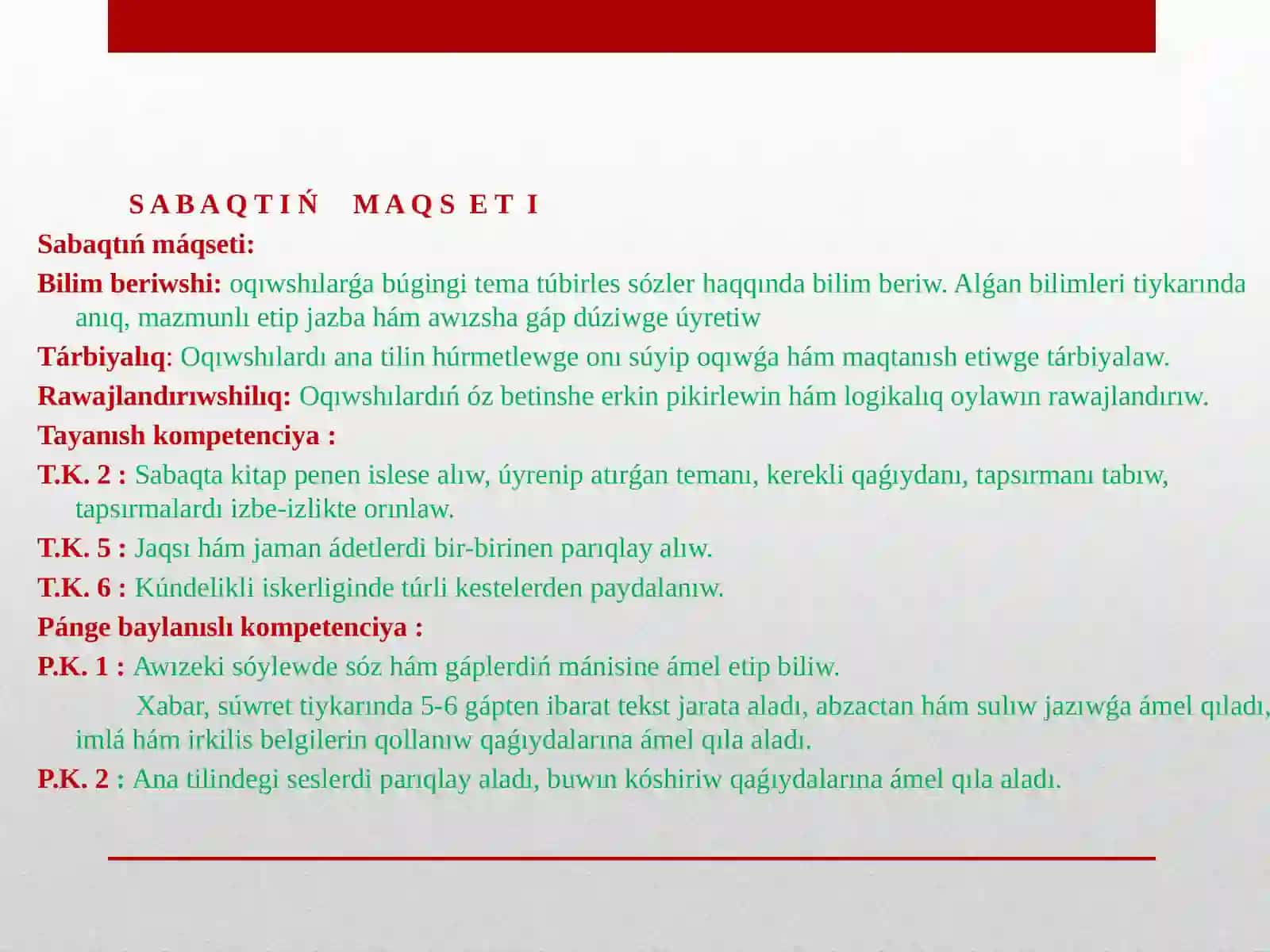 Álipbe páninen bir saatlıq sabaq islenbesi 3
