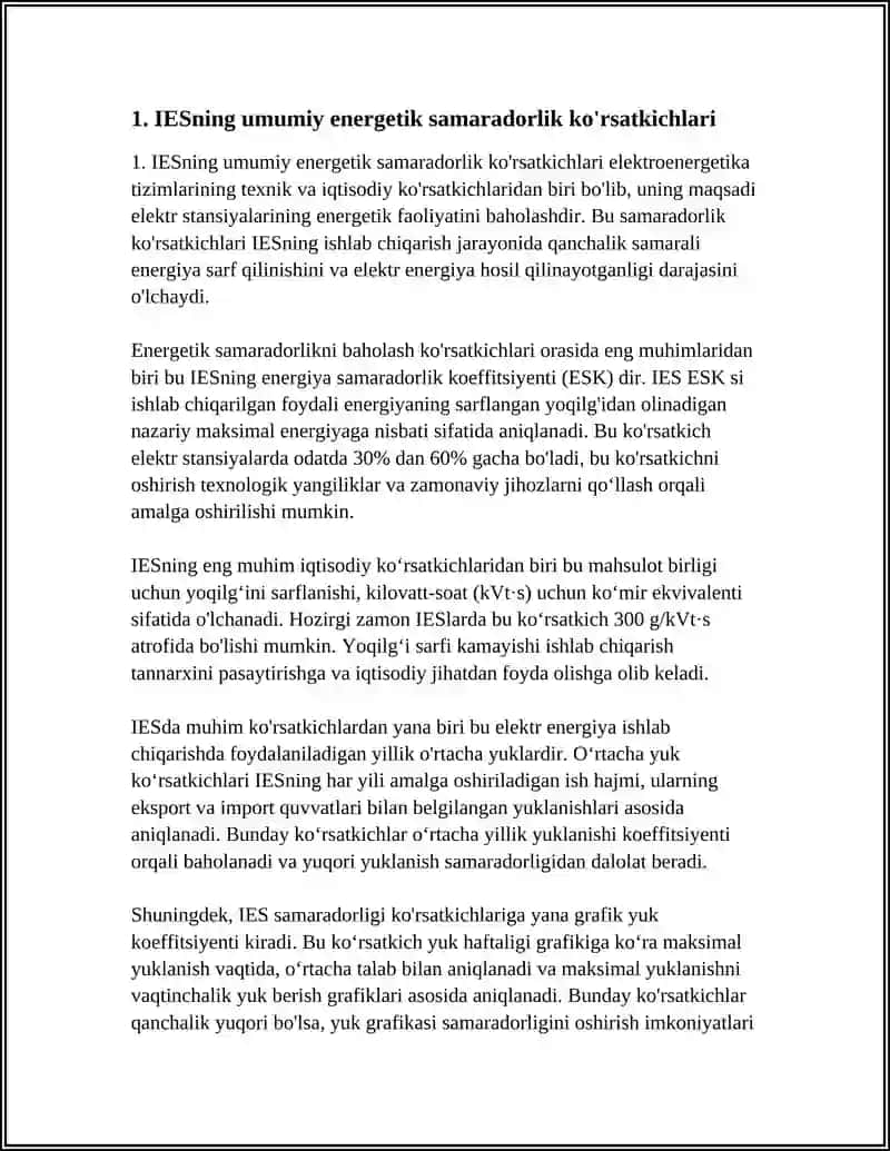 IES-NING TEXNIK IQTISODIY KO'RSATKICHLARI 3
