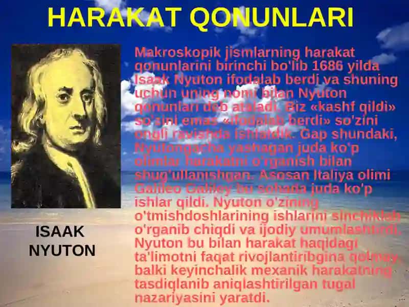 NYUTON QONUNLARI 3