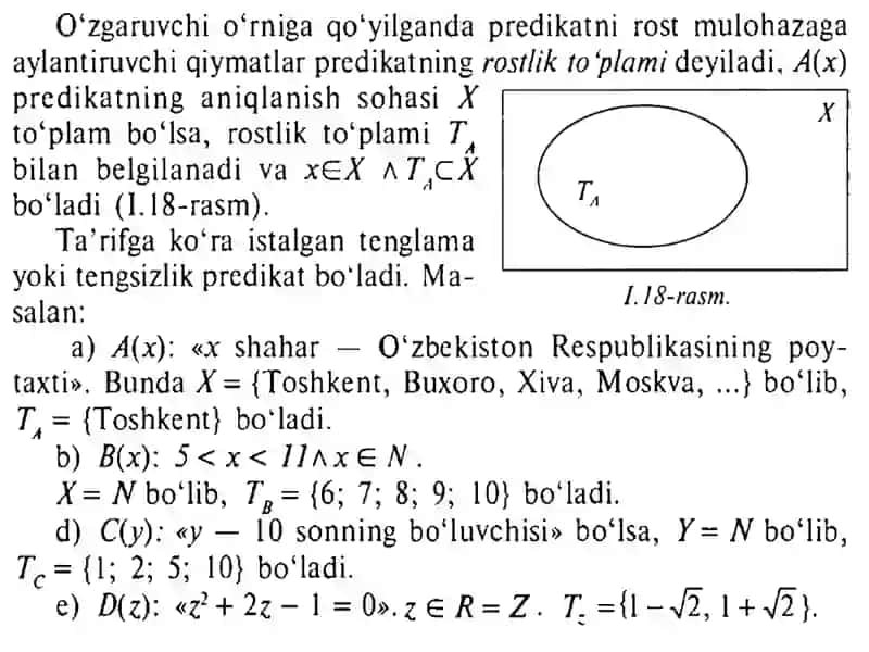 Ma’ruza: Predikatlar va ular ustida amallar 3