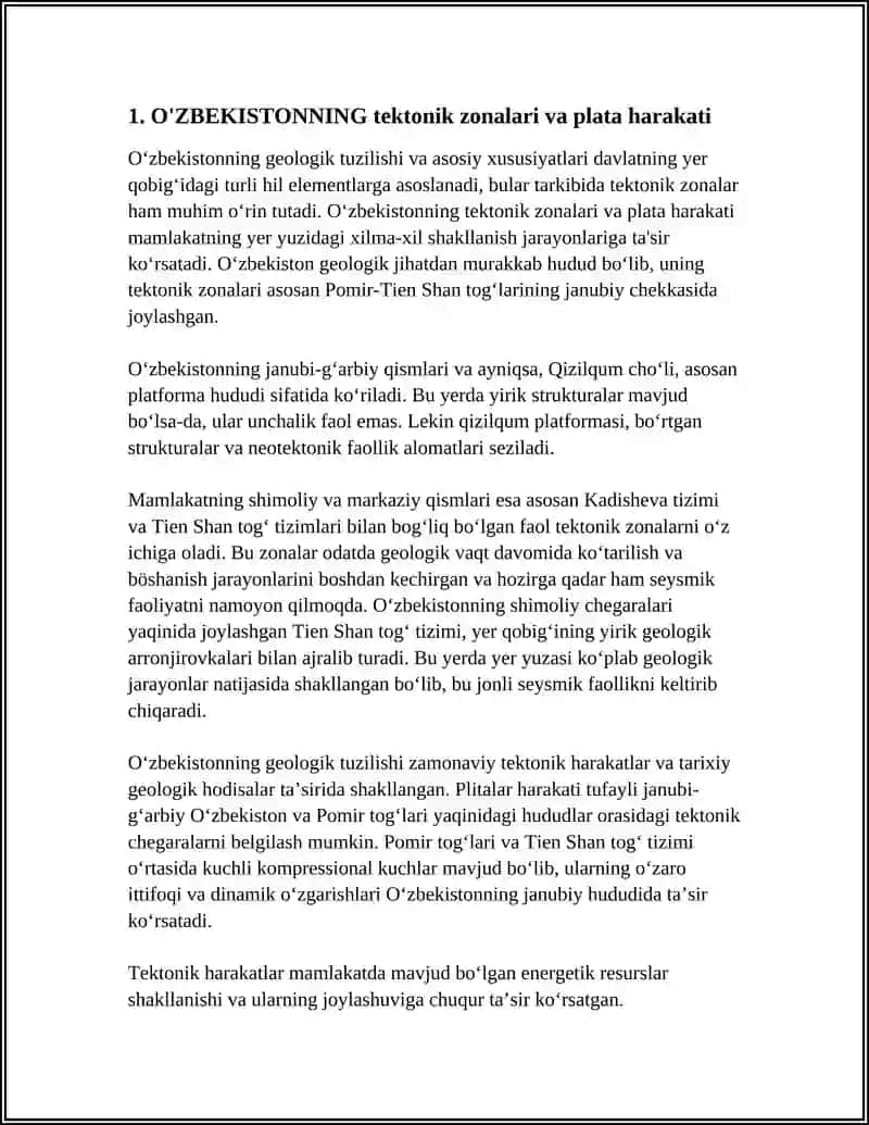 O'ZBEKISTONNING GEOLOGIK TUZILISHI VA ASOSIY XUSUSIYATLARI 3
