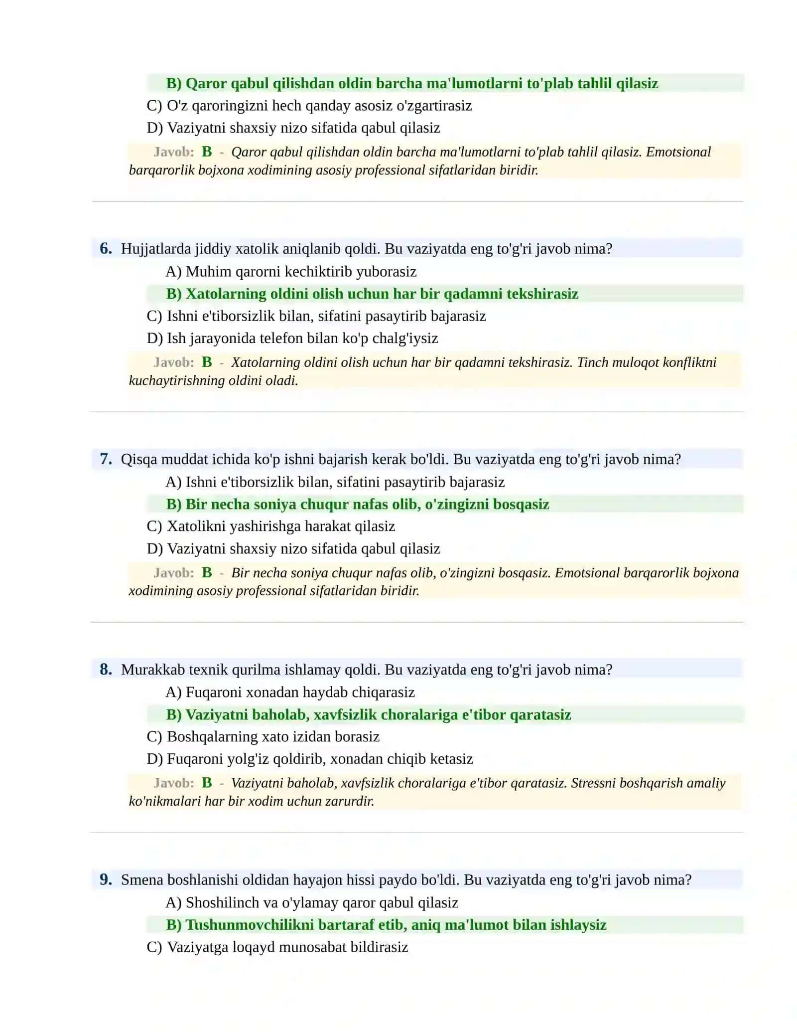 PSIXOLOGIK SINOV Testlari 3