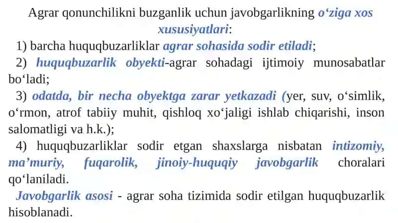 Agrar Qonunchilikni Buzganlikuchun Yuridik Javobgarlik 3