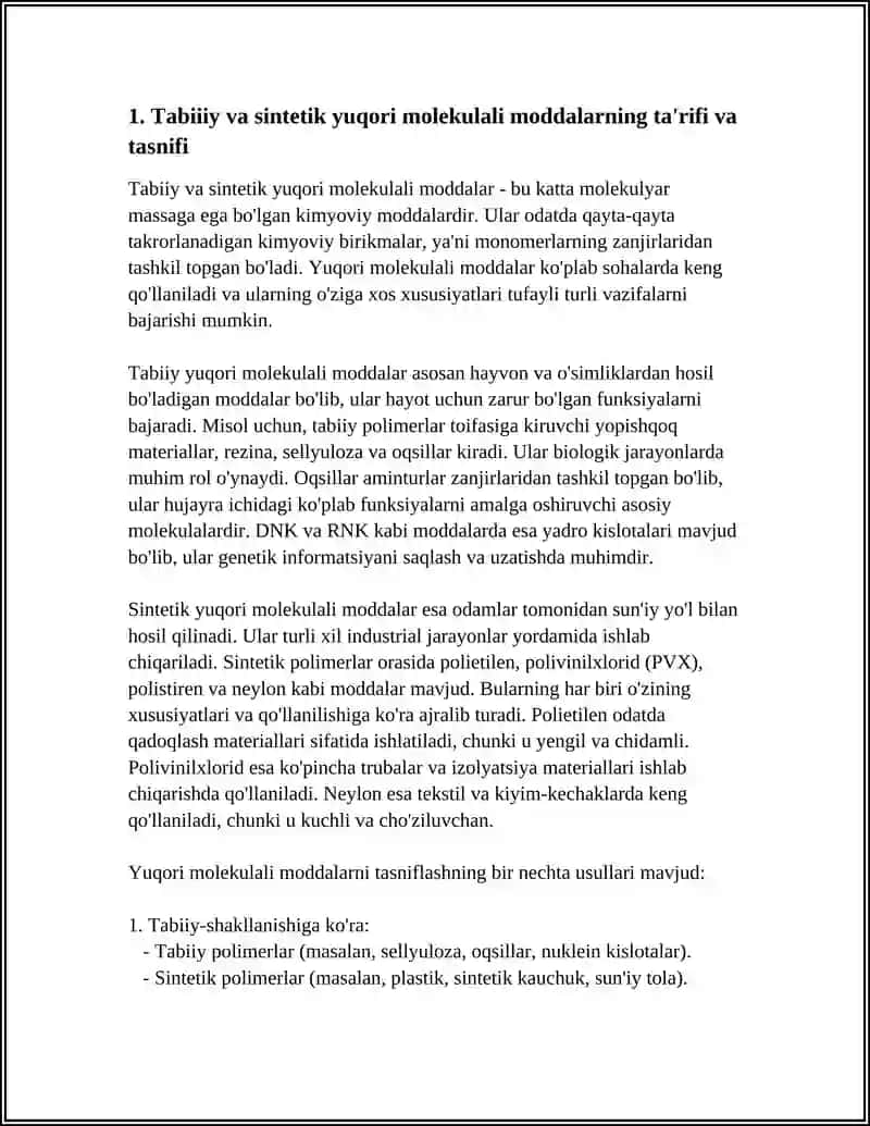 TABIIY VA SINTETIK YUQORI MOLEKULALI MODDALAR 3