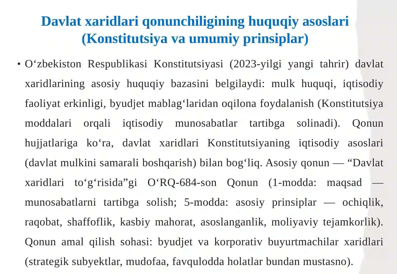 Davlat xaridlari qonunchiligini tasniflash choralari 3