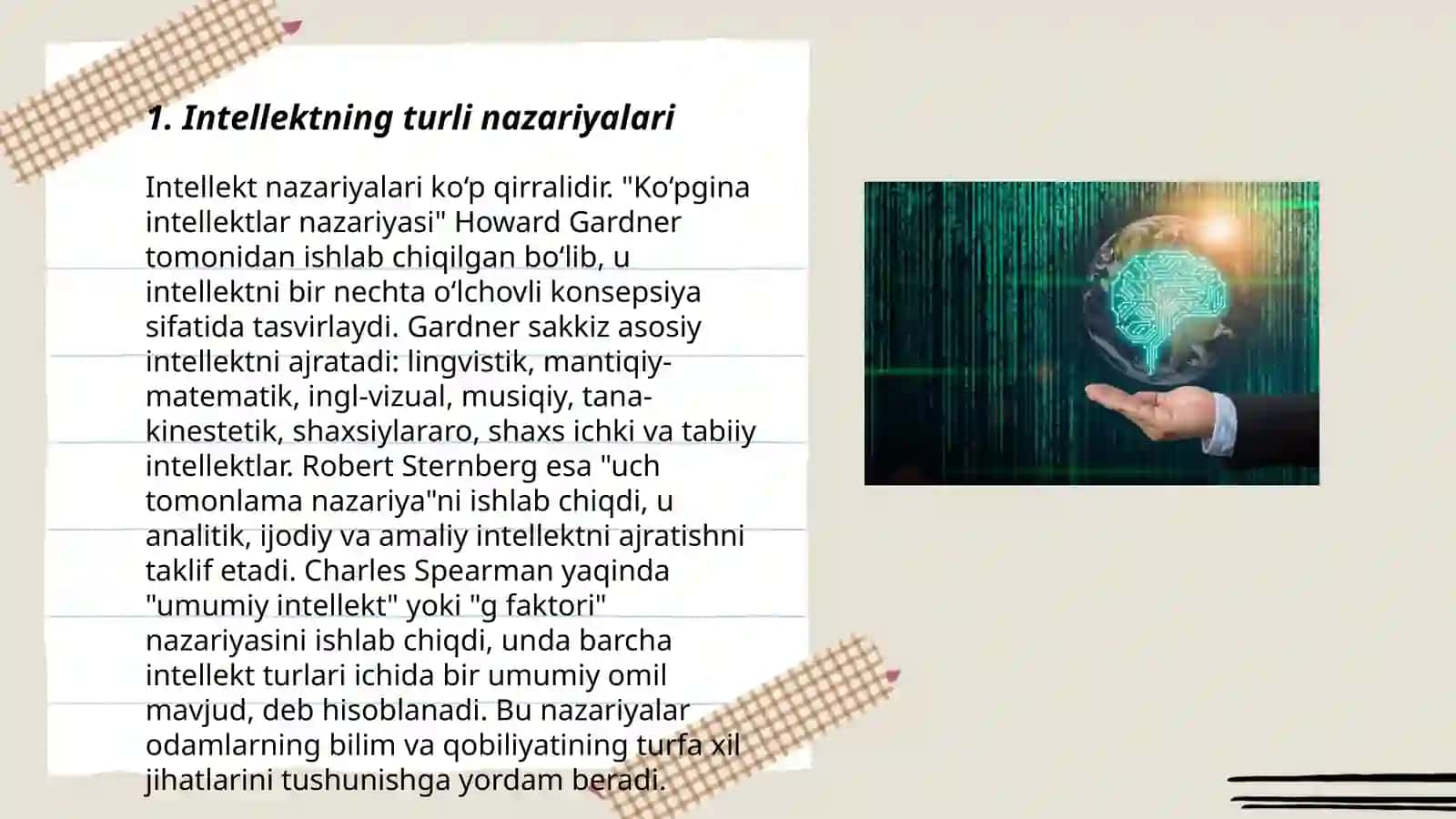 Intelekt va kreativlik nazariyalari 3