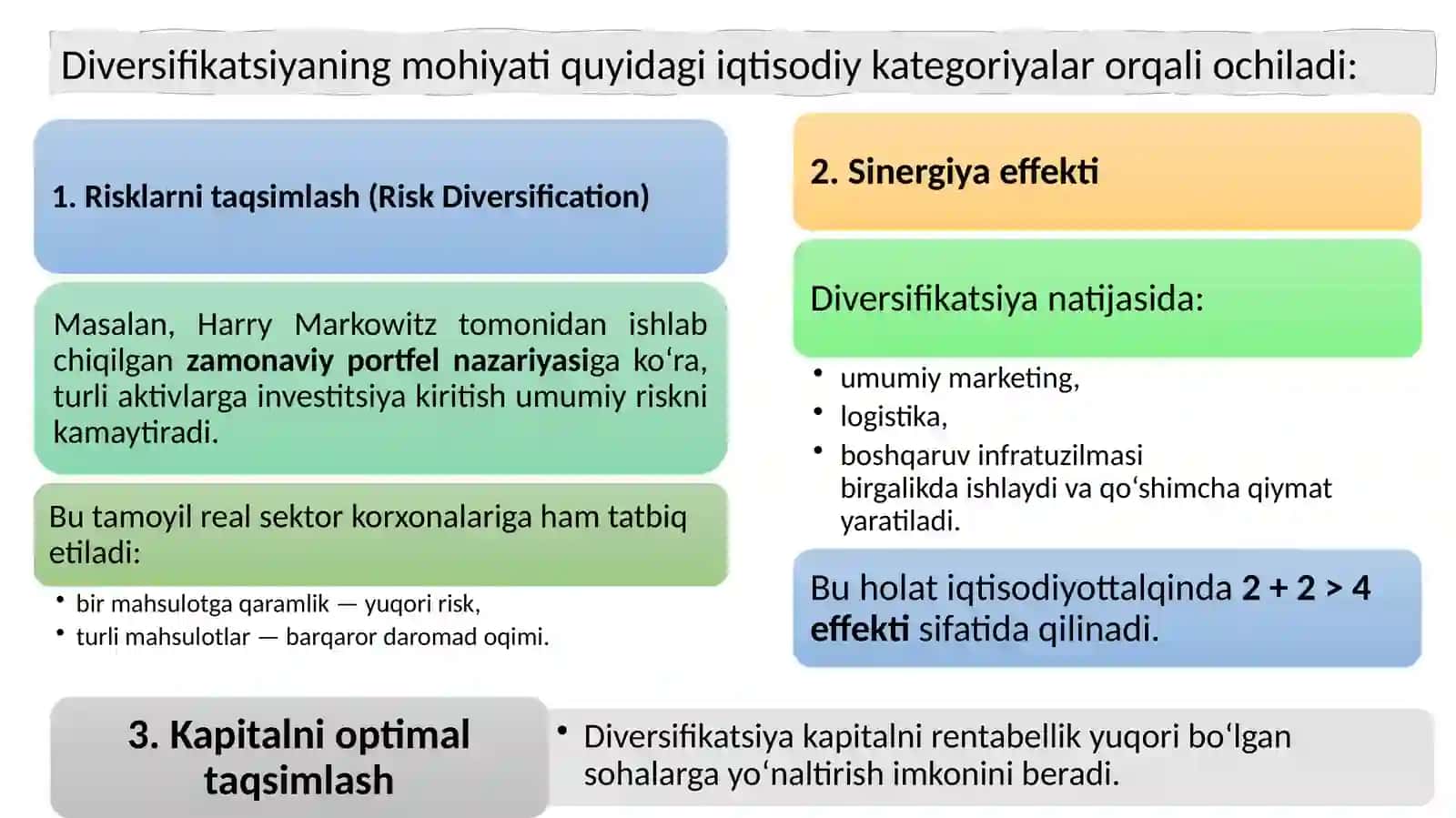 DIVERSIFIKATSIYA VA INTEGRATSIYA 3