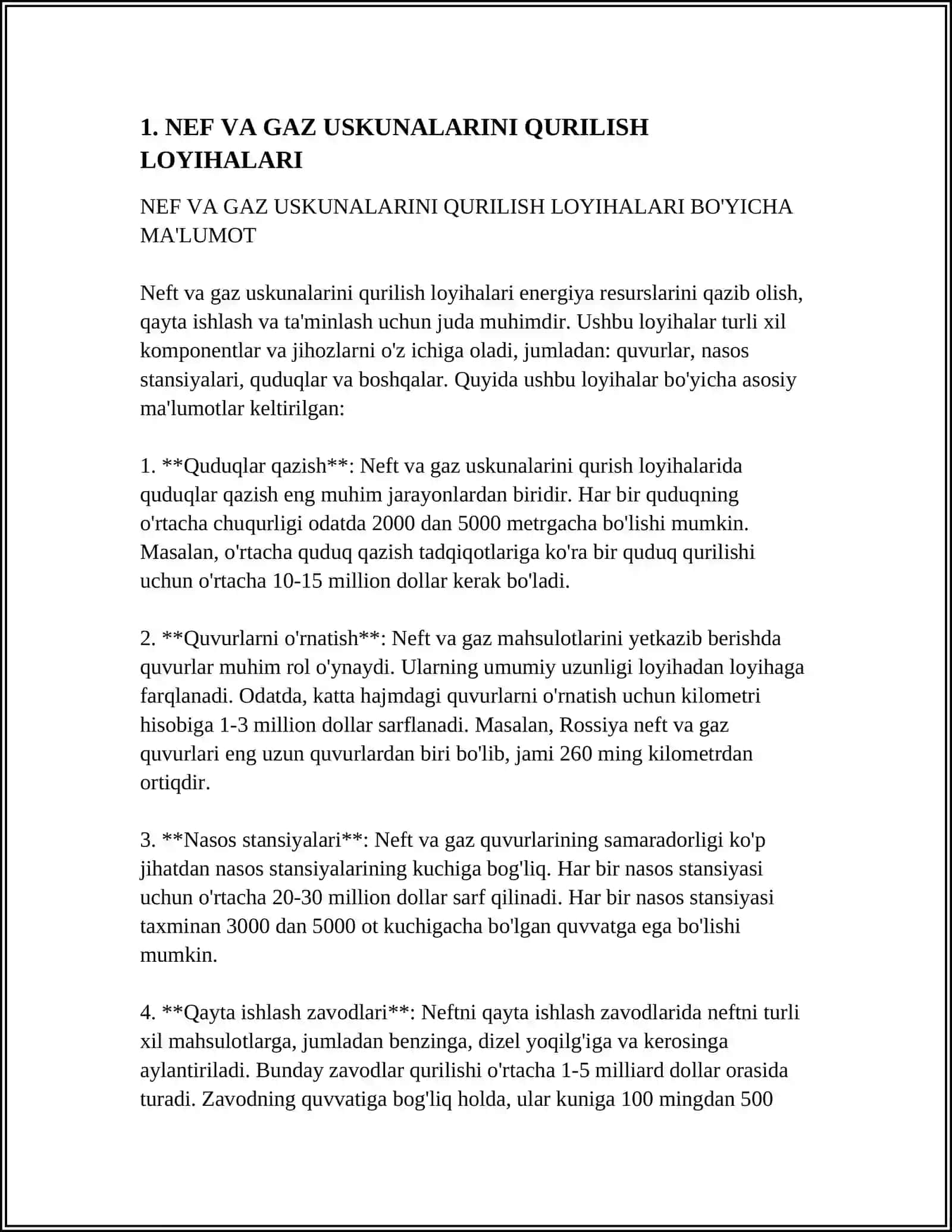 NEF VA GAZ USKUNALARINI FUNDAMITINI HISOBLASH 3