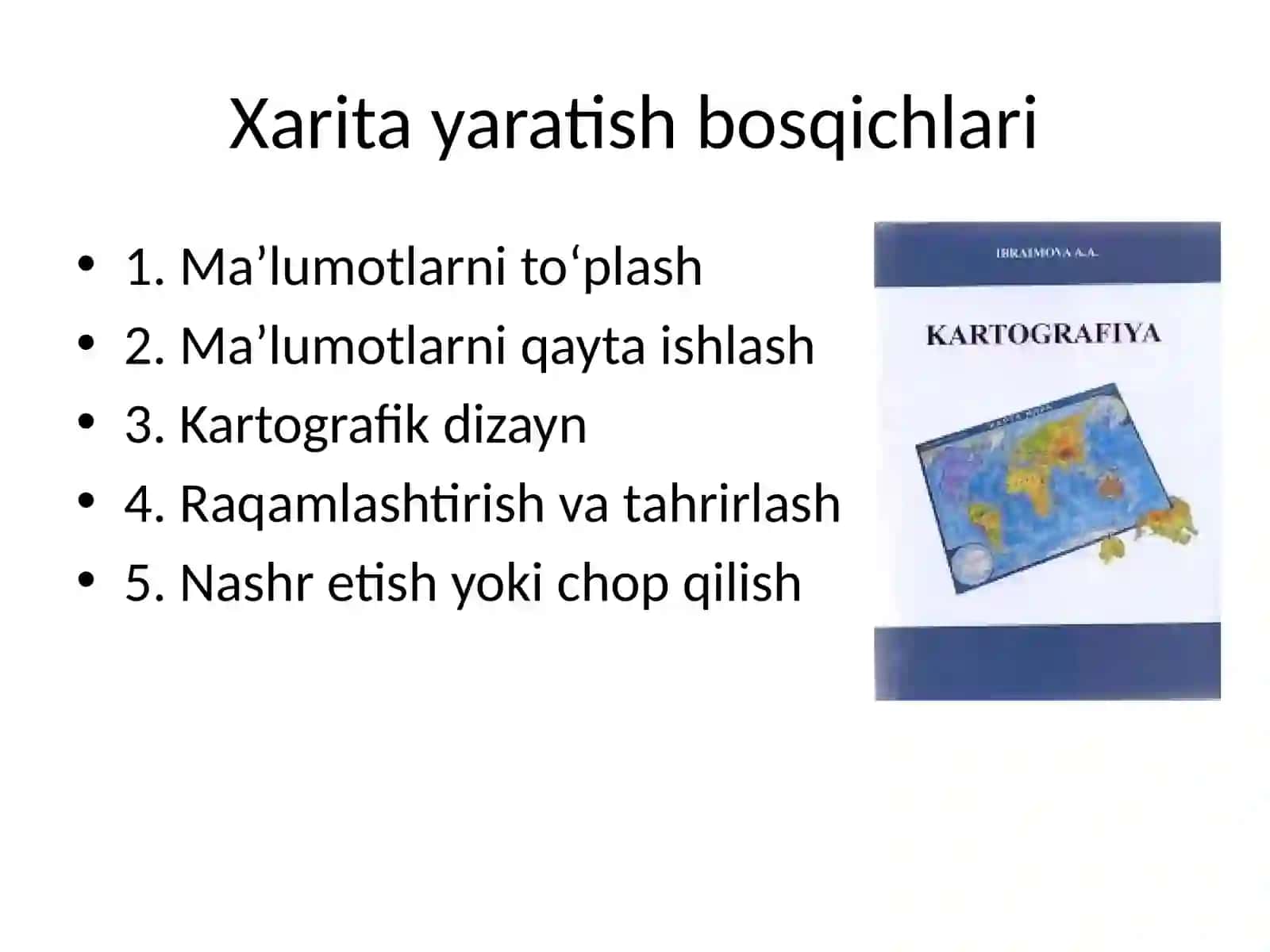 Xaritalar yaratish bosqichlari 3