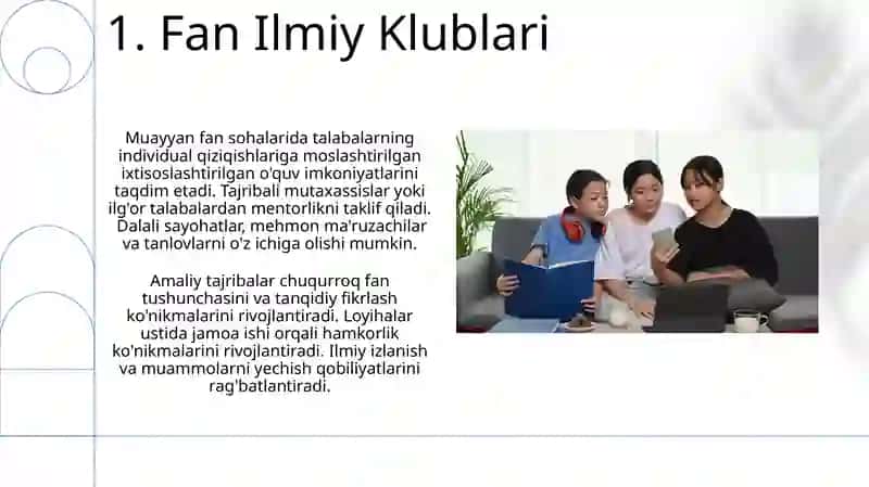 Fan bo'yicha ta'lim oluvchilarning o'quv faoliyat dasturlari 3