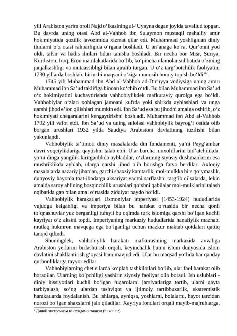 Diniy fundamentalizm, radikalizm va terrorizmning tarixi va yo‘nalishlari 3
