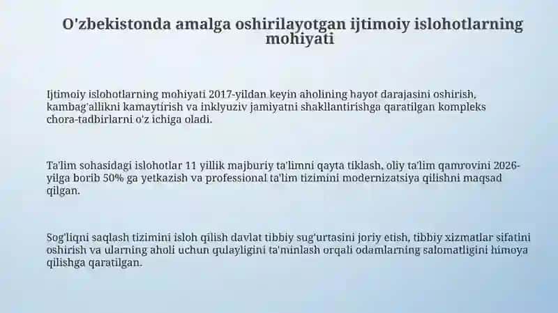 Ijtimoiy islohotlarning Mohiyati 3