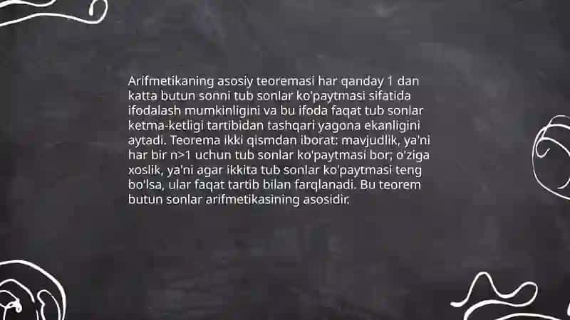 Arifmetikaning asosiy teorimasi 3