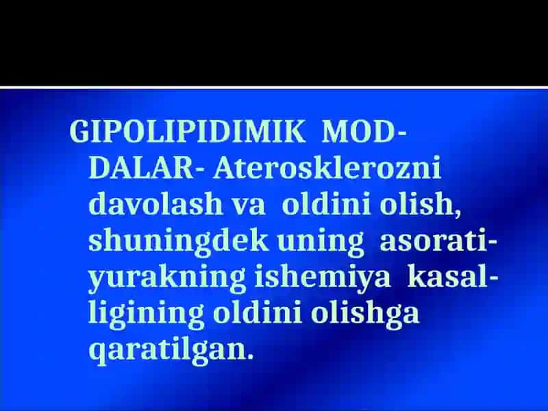 GIPOLIPIDIMIK dori vositalari klinik farmakologiyasi 3