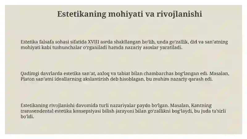 Estetika 3