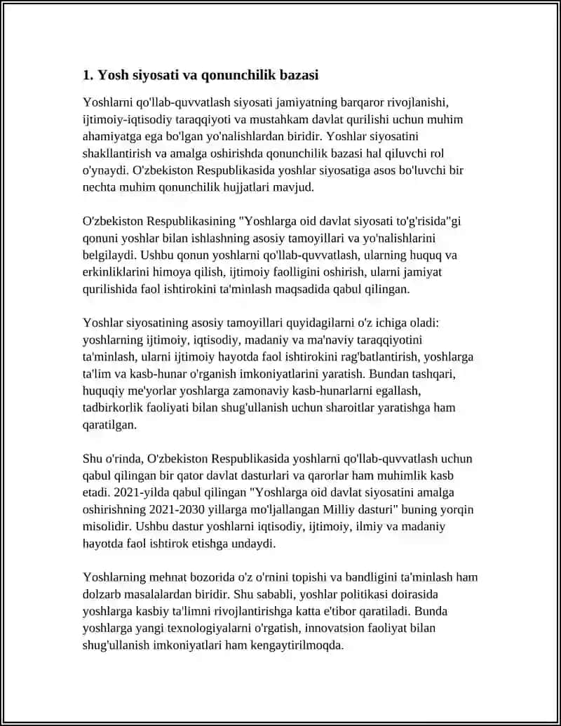 YOSHLARNI QO'LLAB QUVVATLASHDA SIYOSATNING AHAMIYATI 3