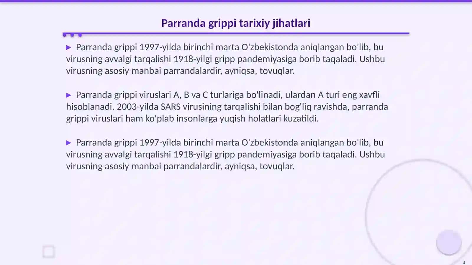 Parranda va chochqa grippi va uning xozirgi muammolari 3