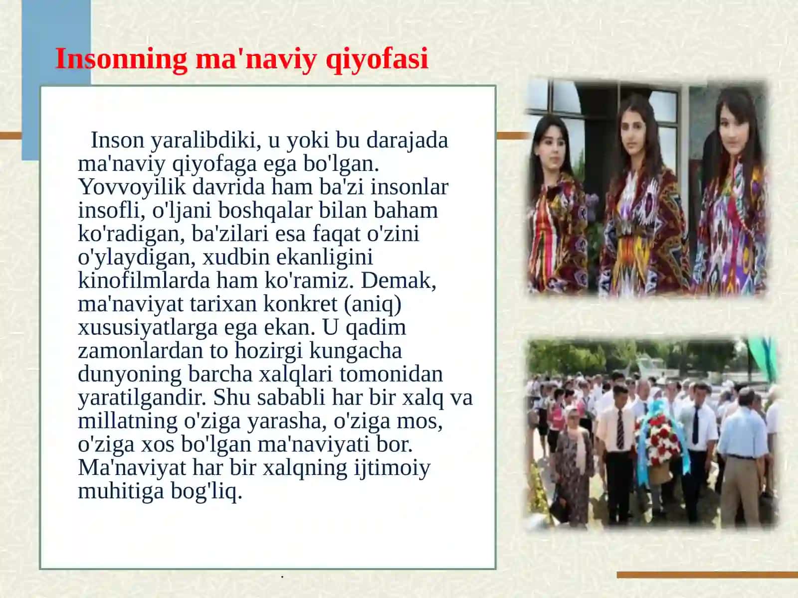 Insonning ma'naviy qiyofasi 3