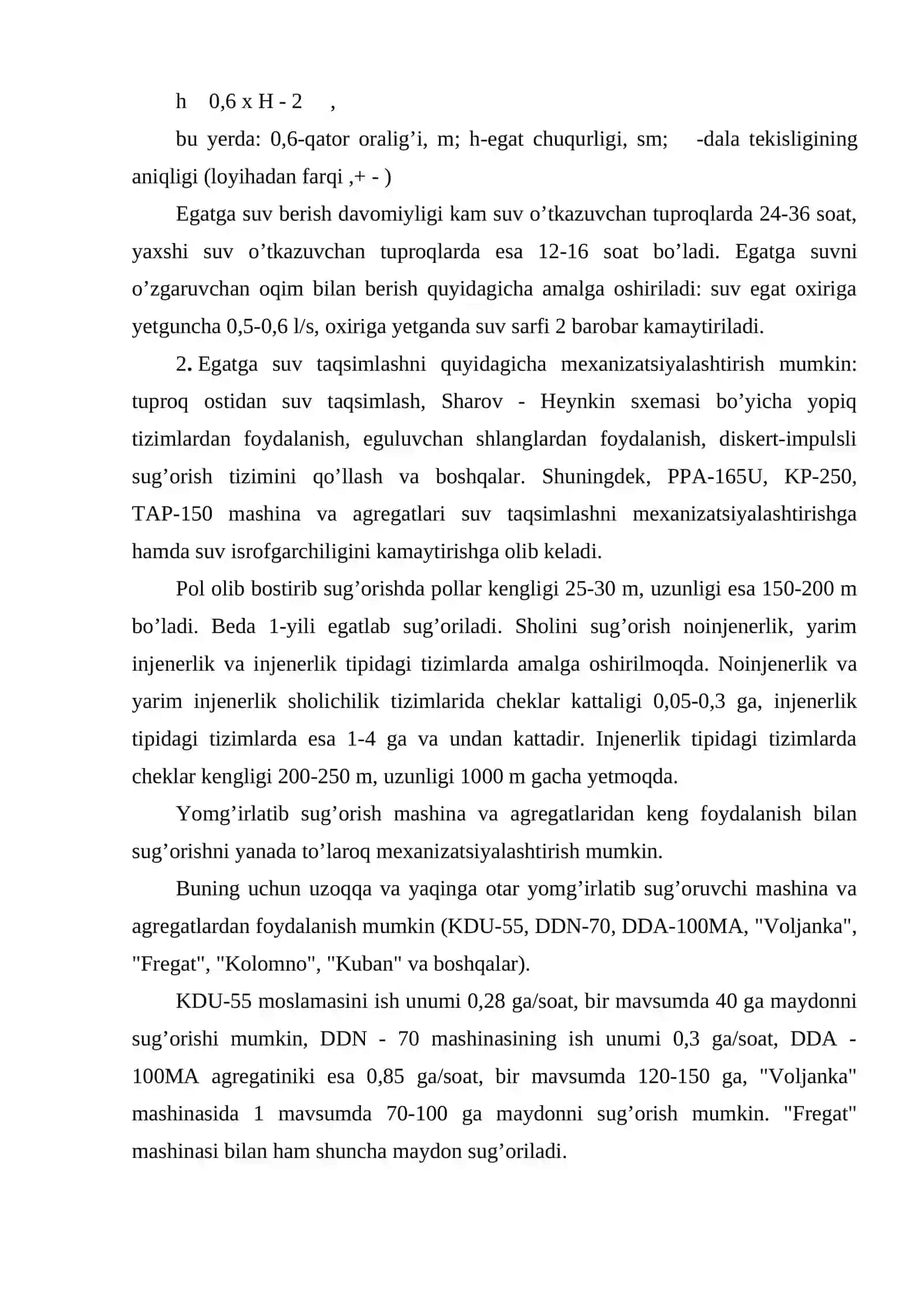 Qishloq xo’jalik ekinlarini sug’orish usullari va texnikasi 3