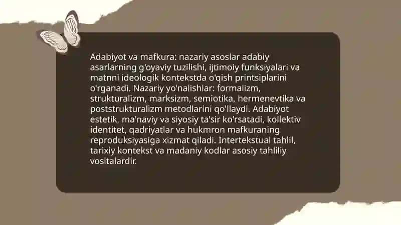 Adabiyot va mafkura: nazariy asoslar 3