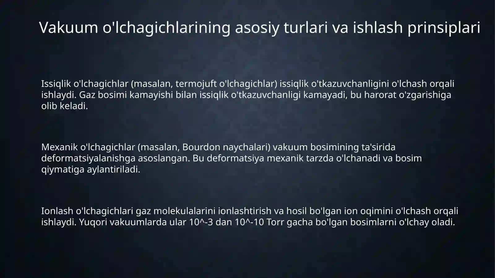 Vakuum o'lchagichlarining asosiy turlari va ishlash prinsiplari 3