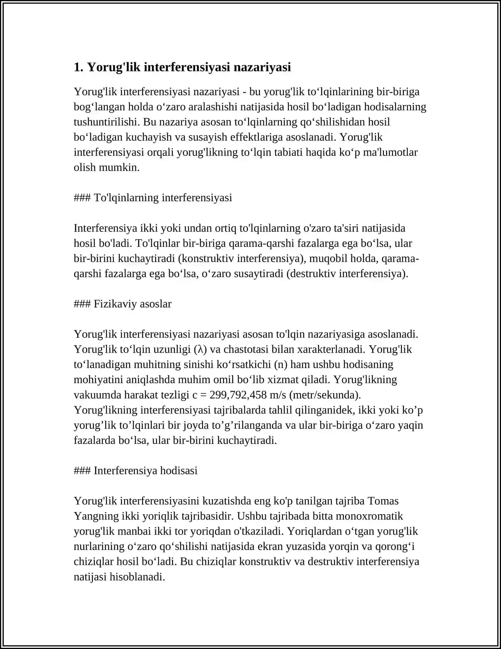 Yorug'lik interferensiyasini kuzatish usullari va ultratovush va uning qollanishi 3