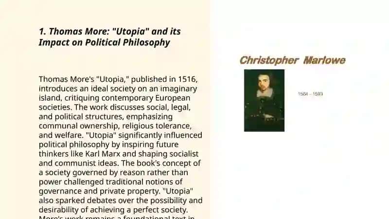 Thomas More: "Utopia" and its Impact on Political Philosophy 3