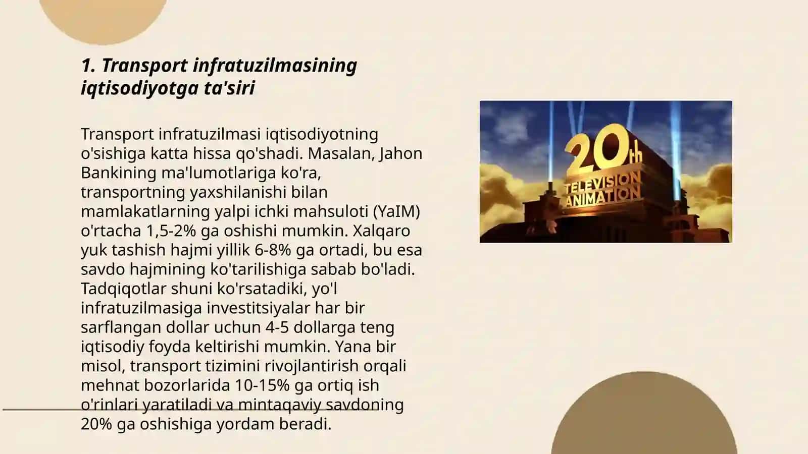 Transport infratuzilmasining iqtisodiyotga ta'siri 3