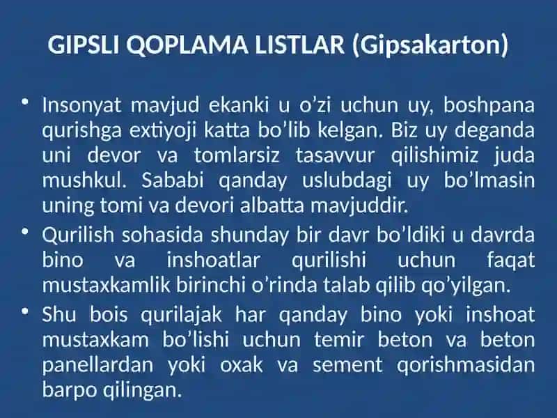 Gipsakartonning afzalliklari va ularning ishlashishi 3