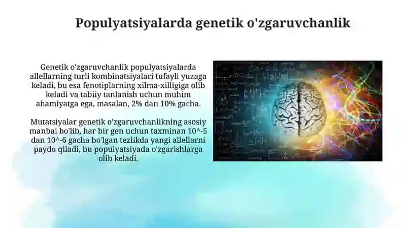 Genetik o'zgaruvchanlik populyatsiyalarda 3