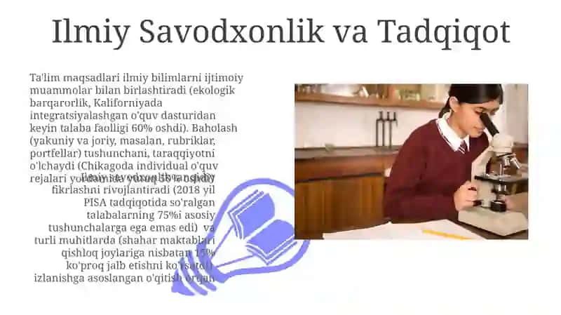 Tabiiy fanlarni o' qitishning ta' limiy tarbiyaviy vazifasi 3