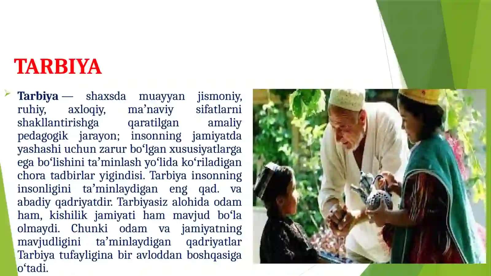 Tarbiya jarayonining mazmuni va mohiyati. Tarbiya turlari 3