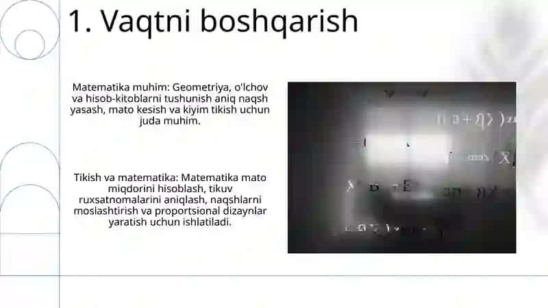 Matematika Nina uchun kerak? Matematika fanini tikuvchilik kasbiga bog'lash 3
