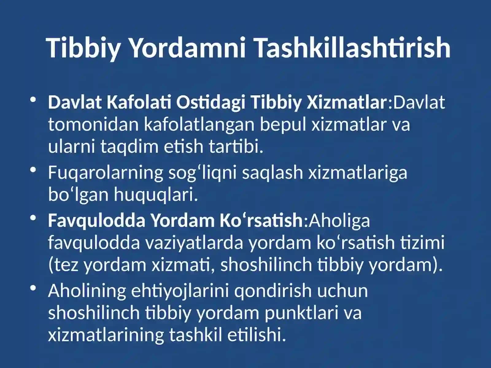 “Fuqarolar sog`ligini saqlash to`g`risida”gi qonun bandlarini o`rganish 3
