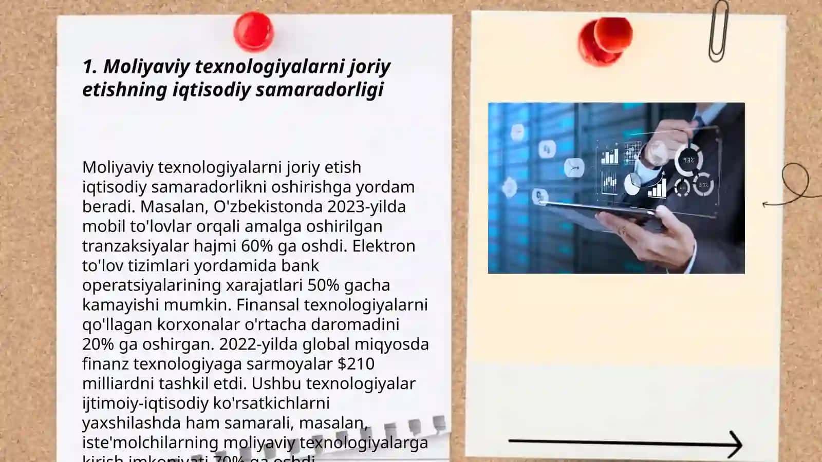 Moliyaviy texnologiyalar qo‘llanishiva samaradorligini baholash. Moliyaviy tashkilotlarda moliyaviy texnologiyalarni joriy etish 3