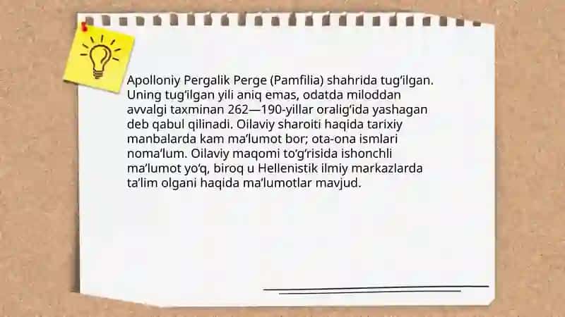 Apolloniy Pergalik hayoti va ilmiy faoliyati 3