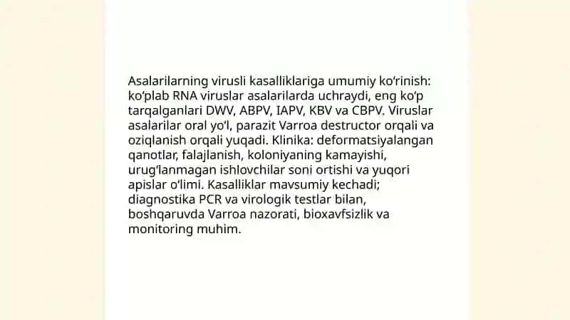 Asalarilarning virusli kasalliklari 3