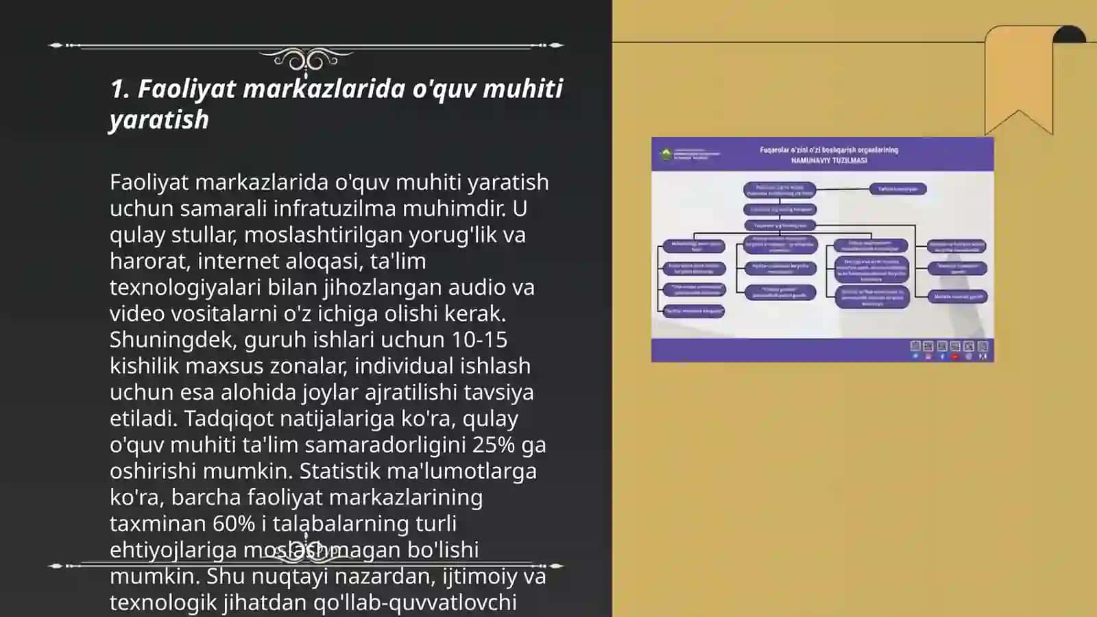 Takomillashtirishtirilgan ilk qadam davlat oquv dasturi asosida maktabgacha talim tashkilotlarida faoliyat markazlarida talim jarayonini tashkil etish 3