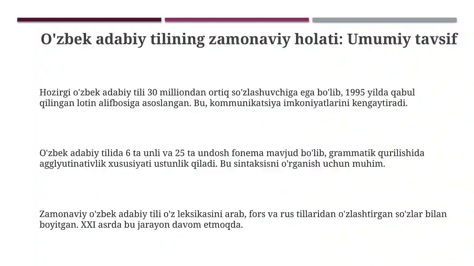 O'zbek adabiy tilining zamonaviy holati 3