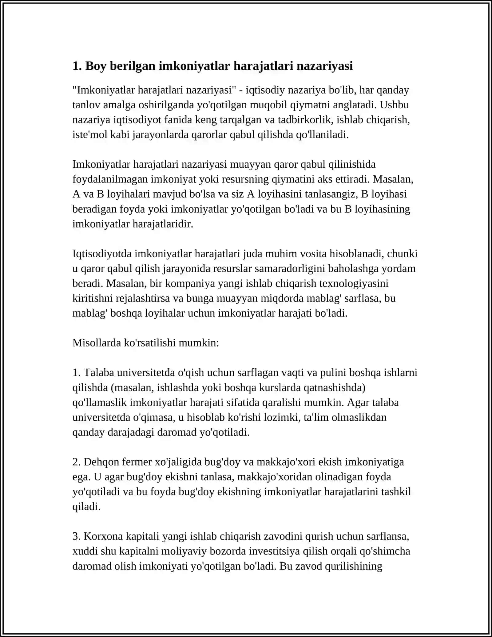 BOY BERILGAN IMKONIYATLAR HARAJATLARI 3