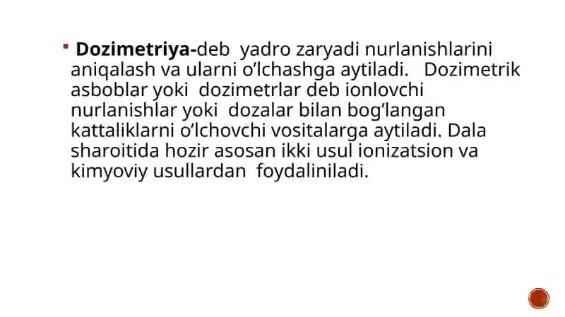DOZIMETRIYA METODLARI 3