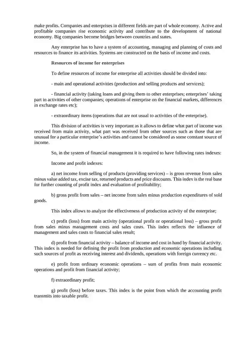 Economic essence of costs and income of enterprises 3