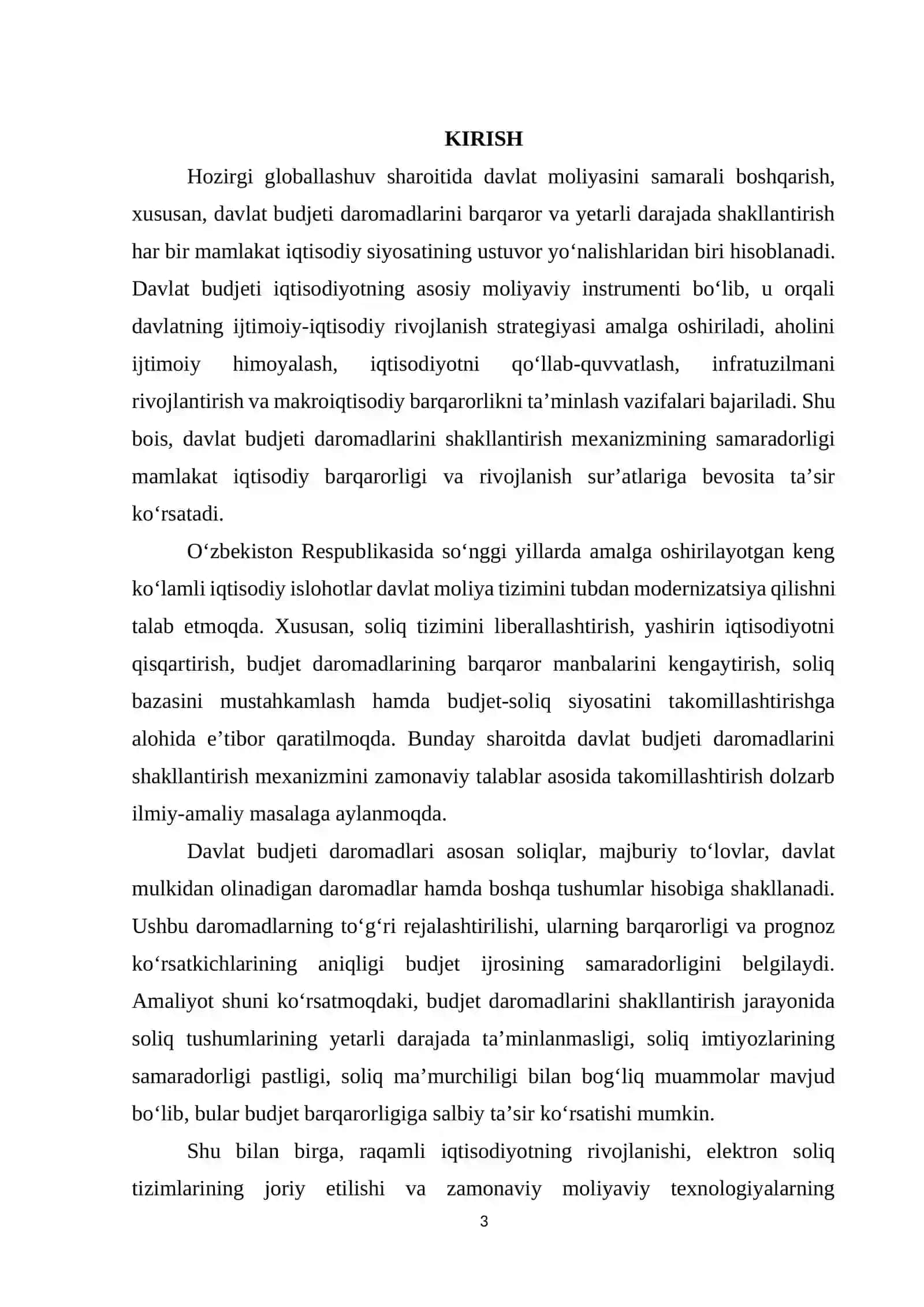 DAVLAT BUDJETI DAROMADLARINI SHAKLLANTIRISH MEXANIZMINI TAKOMILLASHTIRISH 3