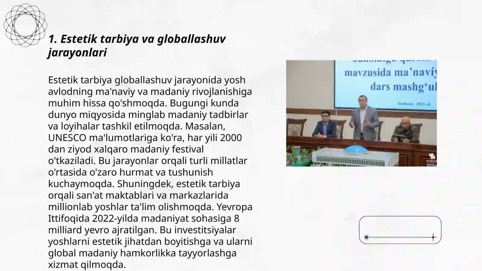 Globallashuv sharoitida estetik tarbiyaga tahdidlarning o‘ziga xos ko‘rinishlari 3