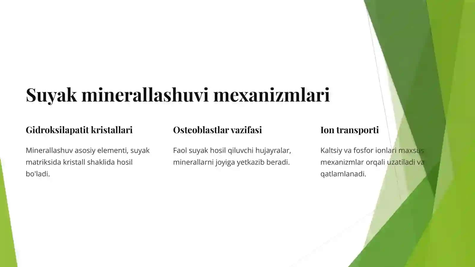 Suyak to'qimalarining minerallashuvi, tartibga solinishi va buzilishlari 3