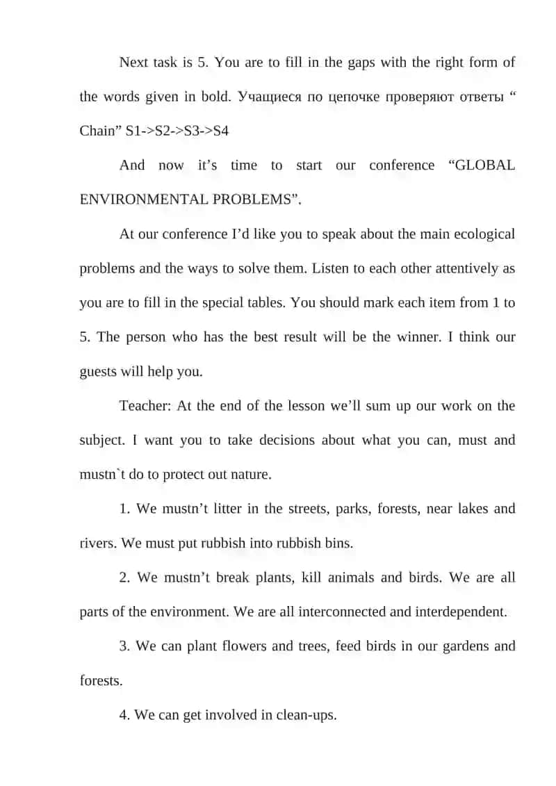 Global environmental problems lesson 3