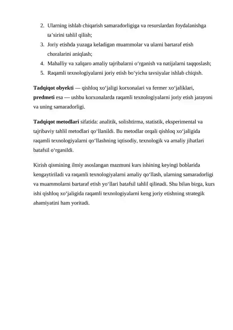 QISHLOQ XO'JALIGIDA RAQAMLI TEXNOLOGIYALARNI JORIY ETISH 3