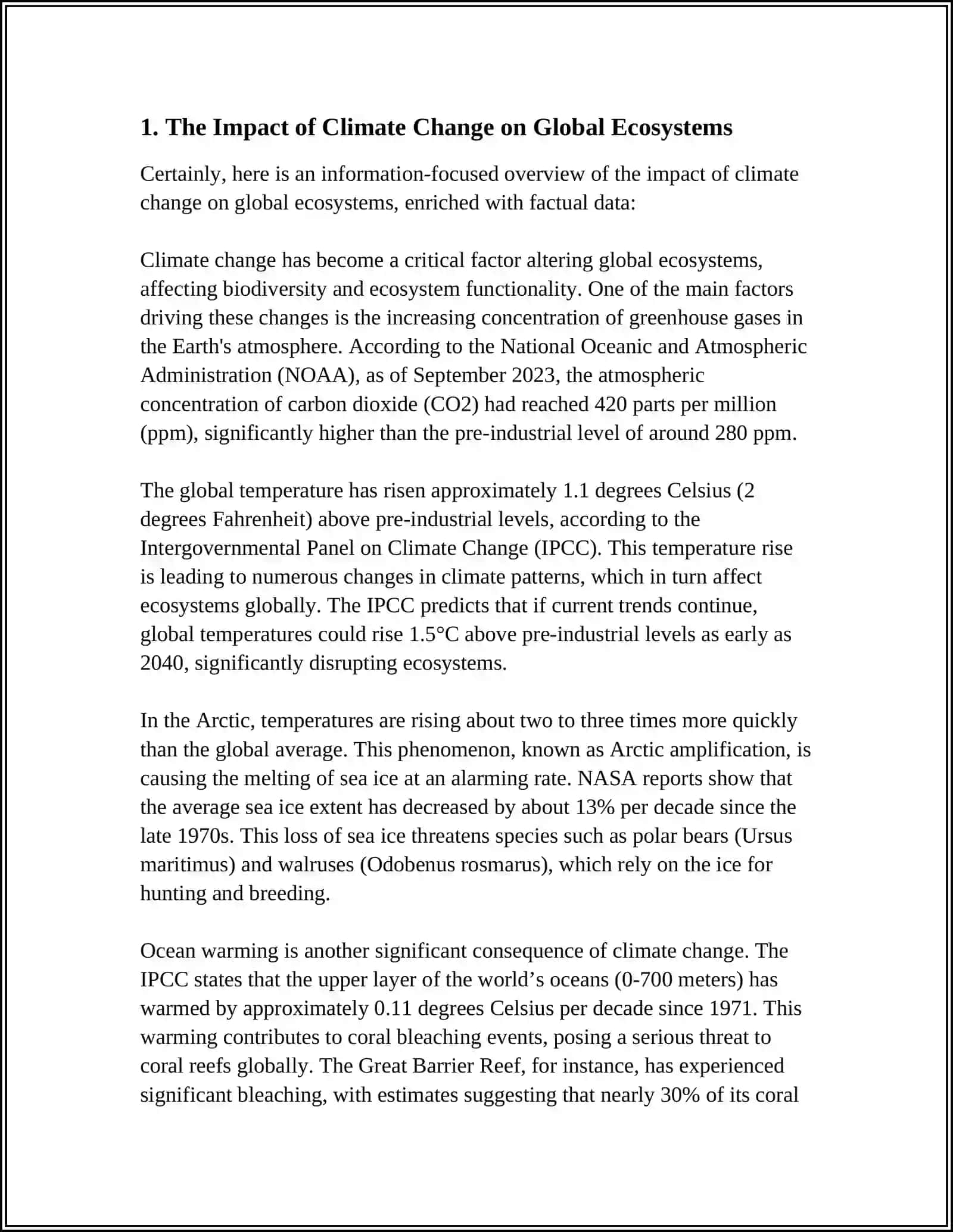 The Impact of Climate Change on Global Ecosystems 3